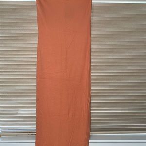 Salmon Tube Top Maxi Body-Con Dress